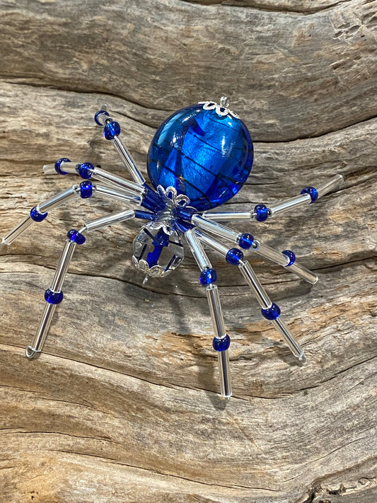 Blue Glass Spider Ornament