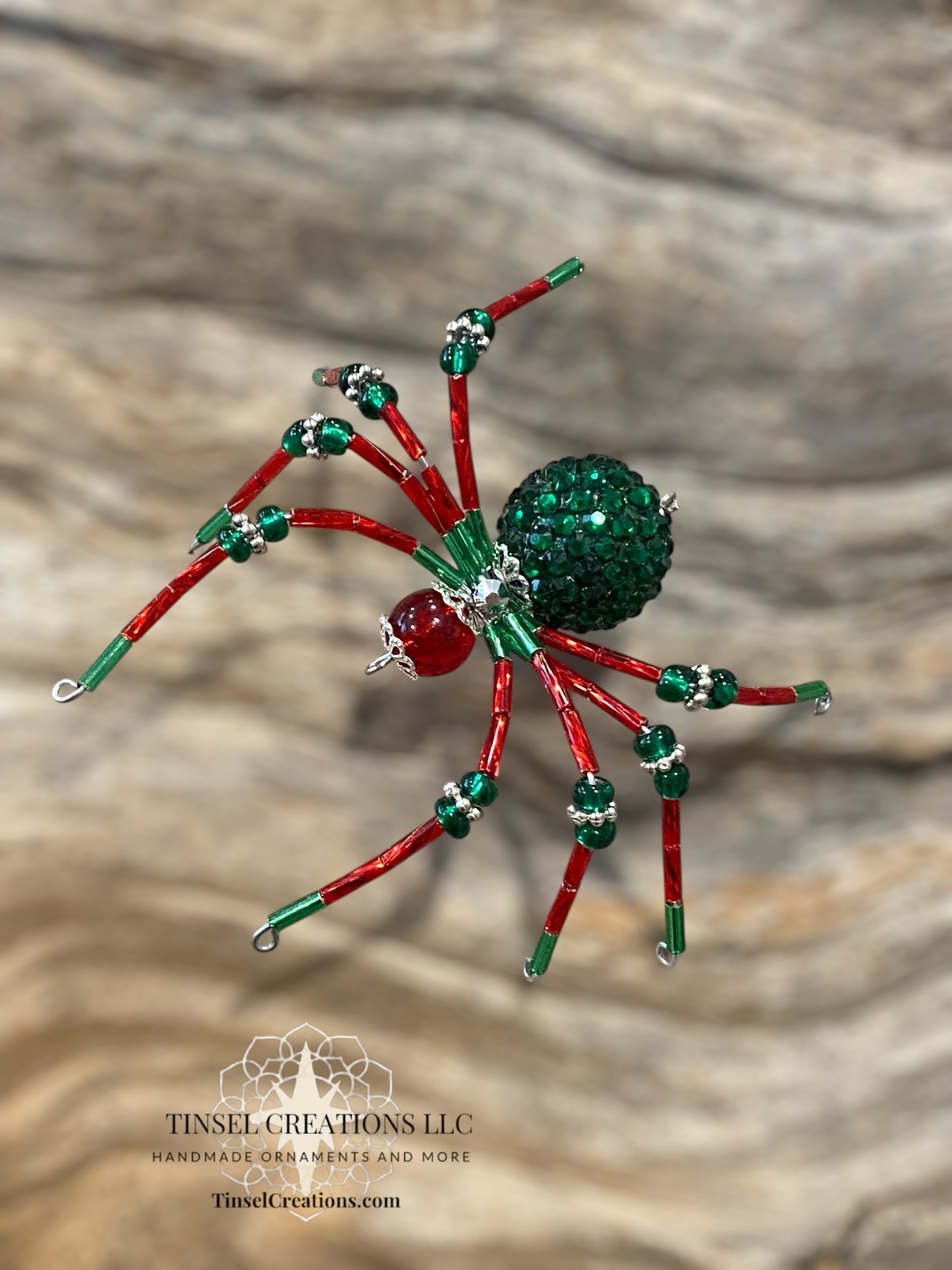 Green and Red Spider Ornament