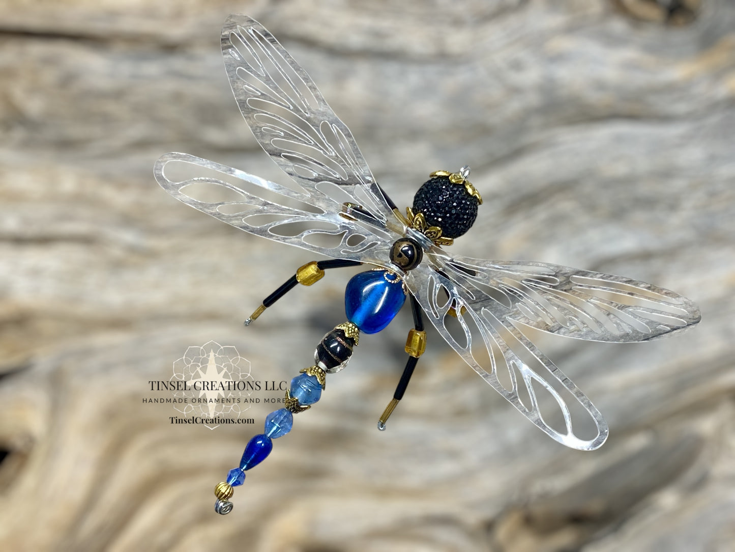 Dragonfly Ornament- Blue & Black