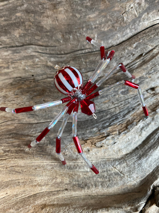 Candy Cane Spider Ornament