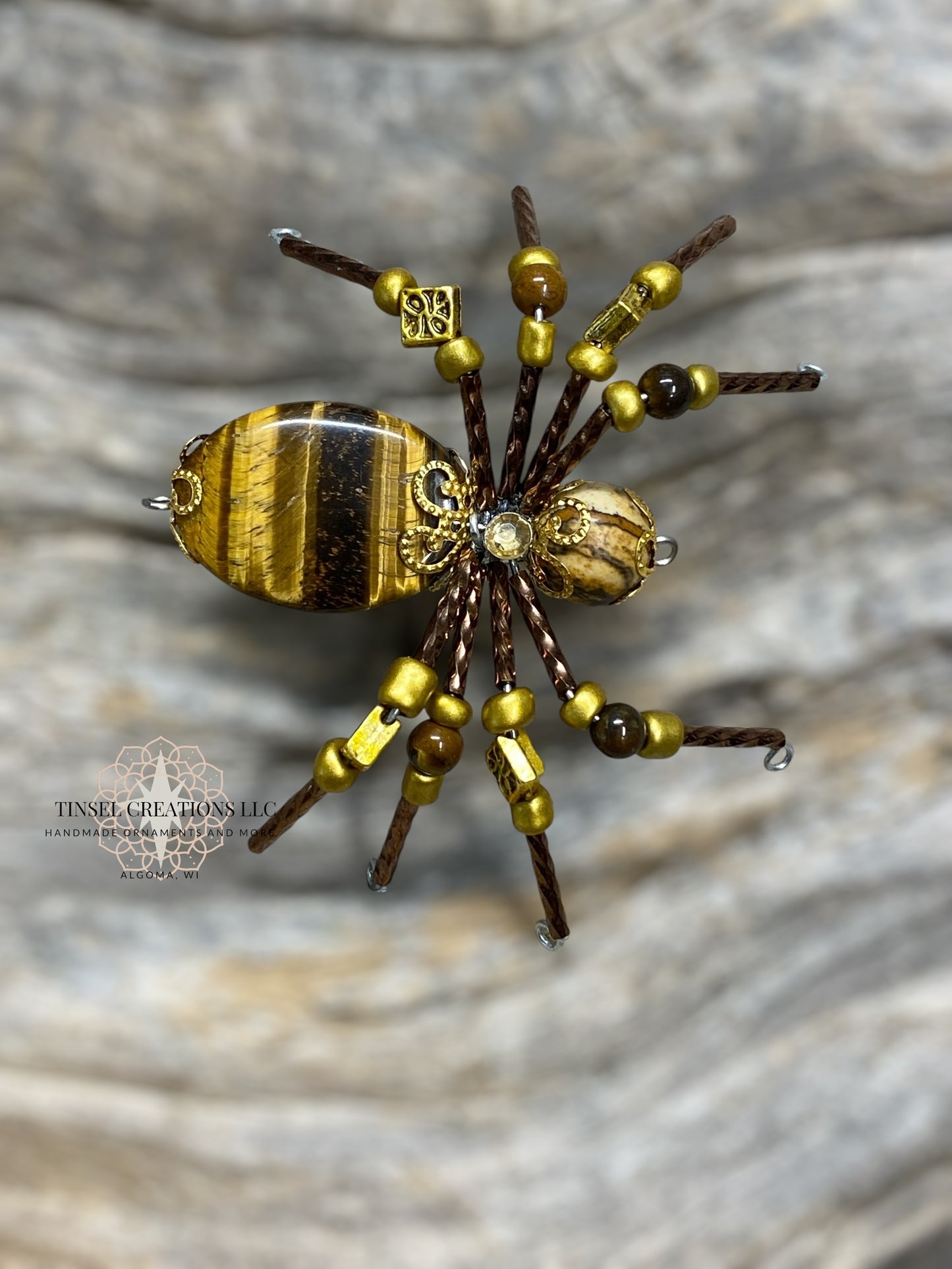 Tiger's Eye Spider Ornament