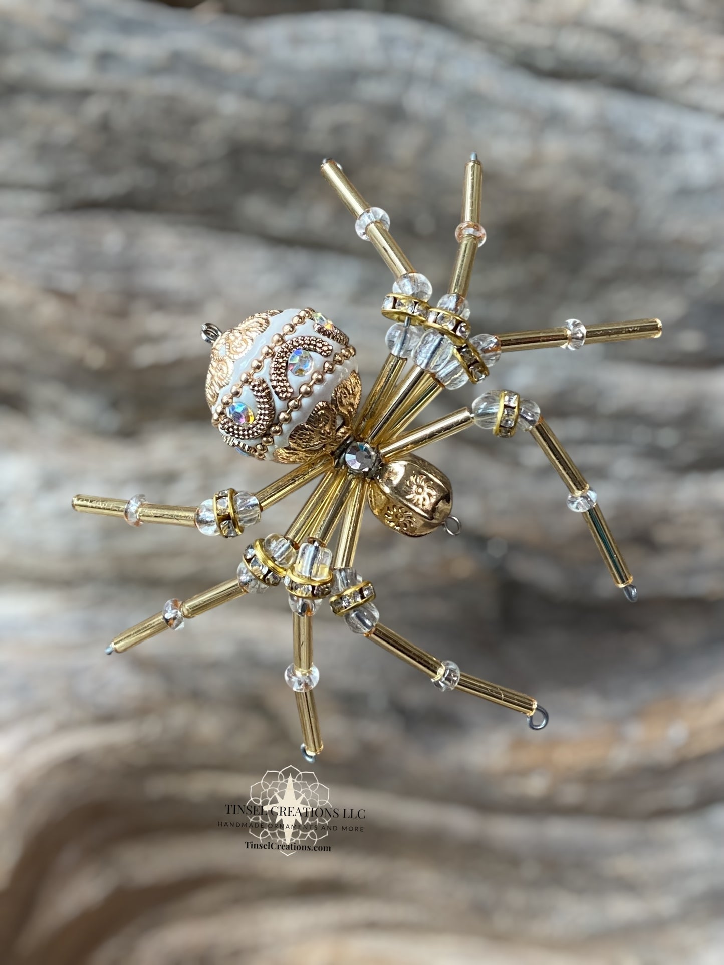 Traditional Gold/White Spider Ornaments