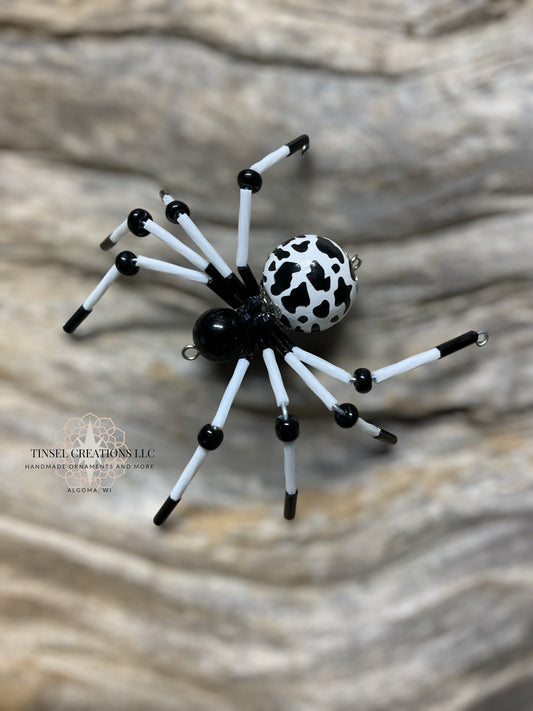 Cow Print Spider Ornament