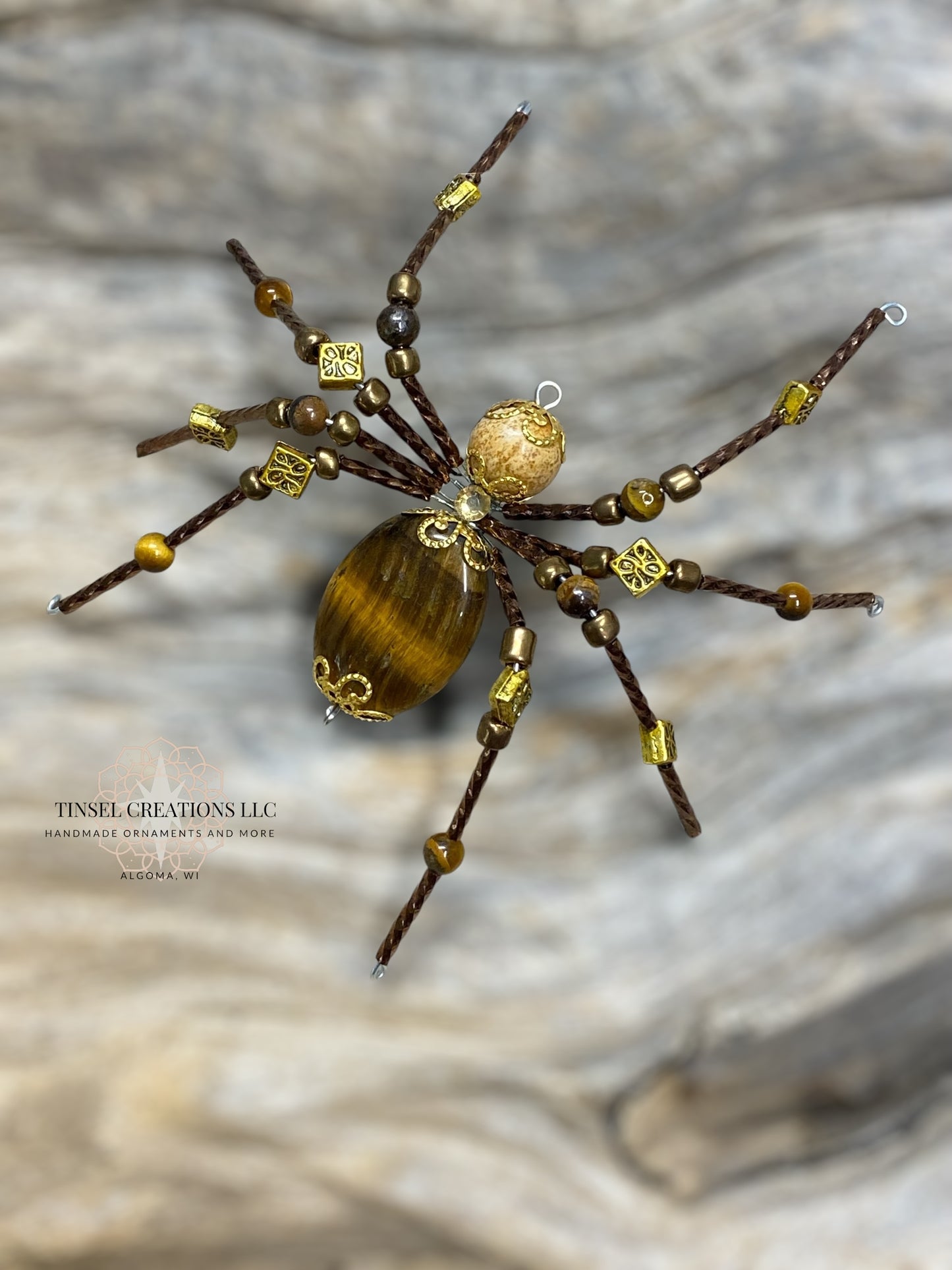 Tiger's Eye Spider Ornament