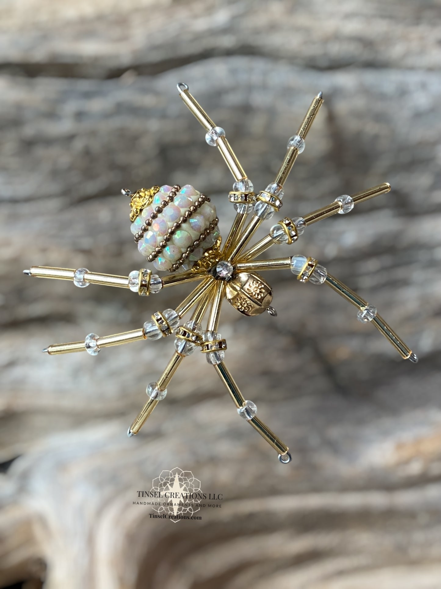 Traditional Gold/White Spider Ornaments