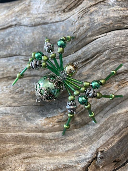 Vintage Green Spider Ornament