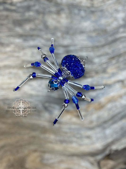 Sparkle Sapphire Spider Ornament