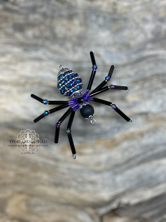 Purple Sparkle Spider Ornament