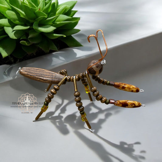 Wooden Mantis Ornament