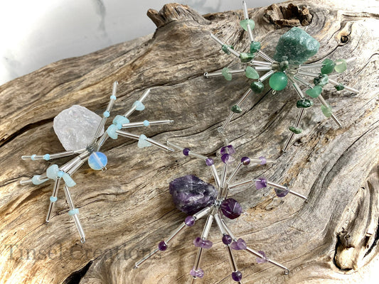 Rough Stone Spider Ornaments