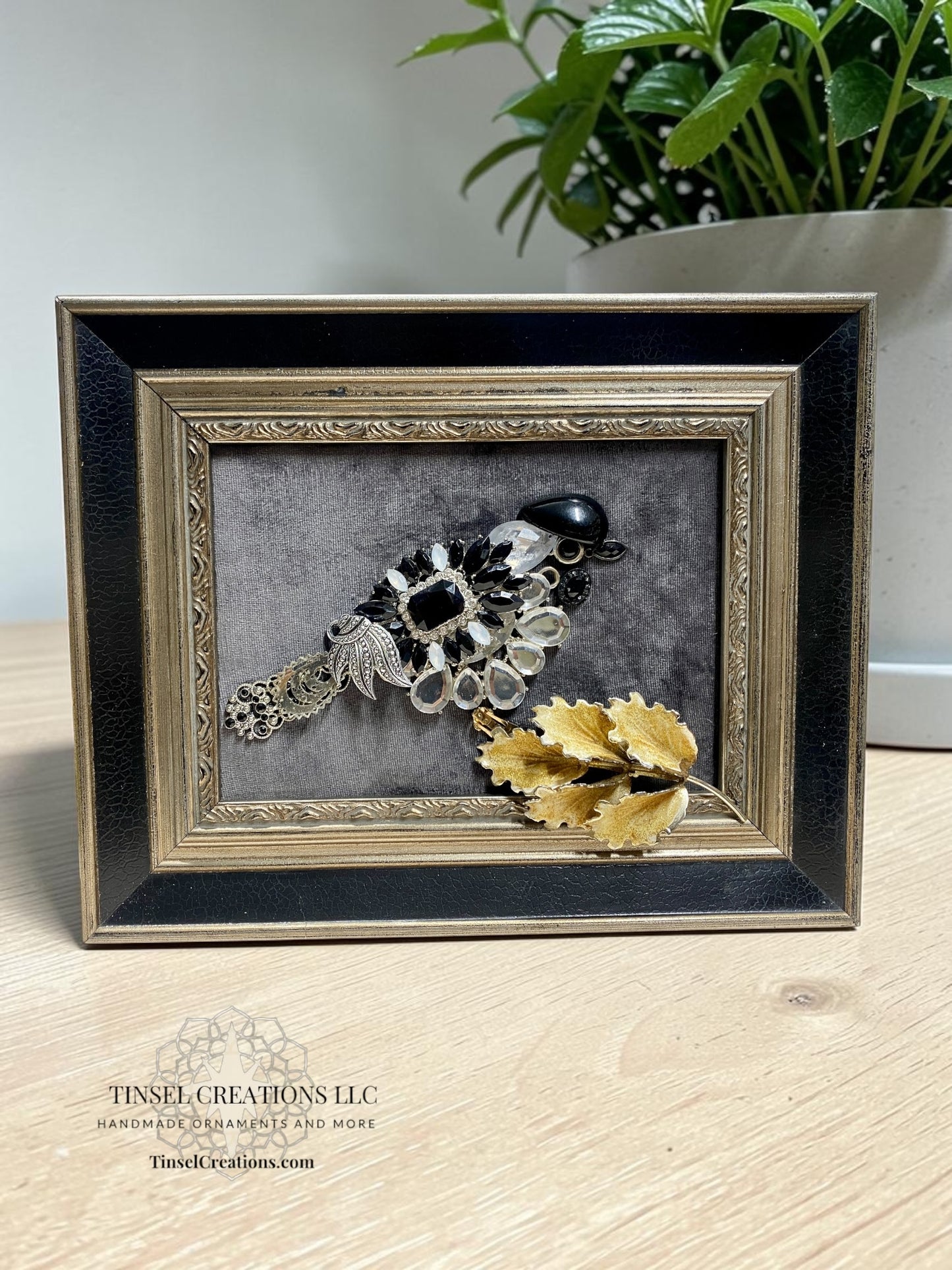 Black-Capped Chickadee Framed Jewelry Art