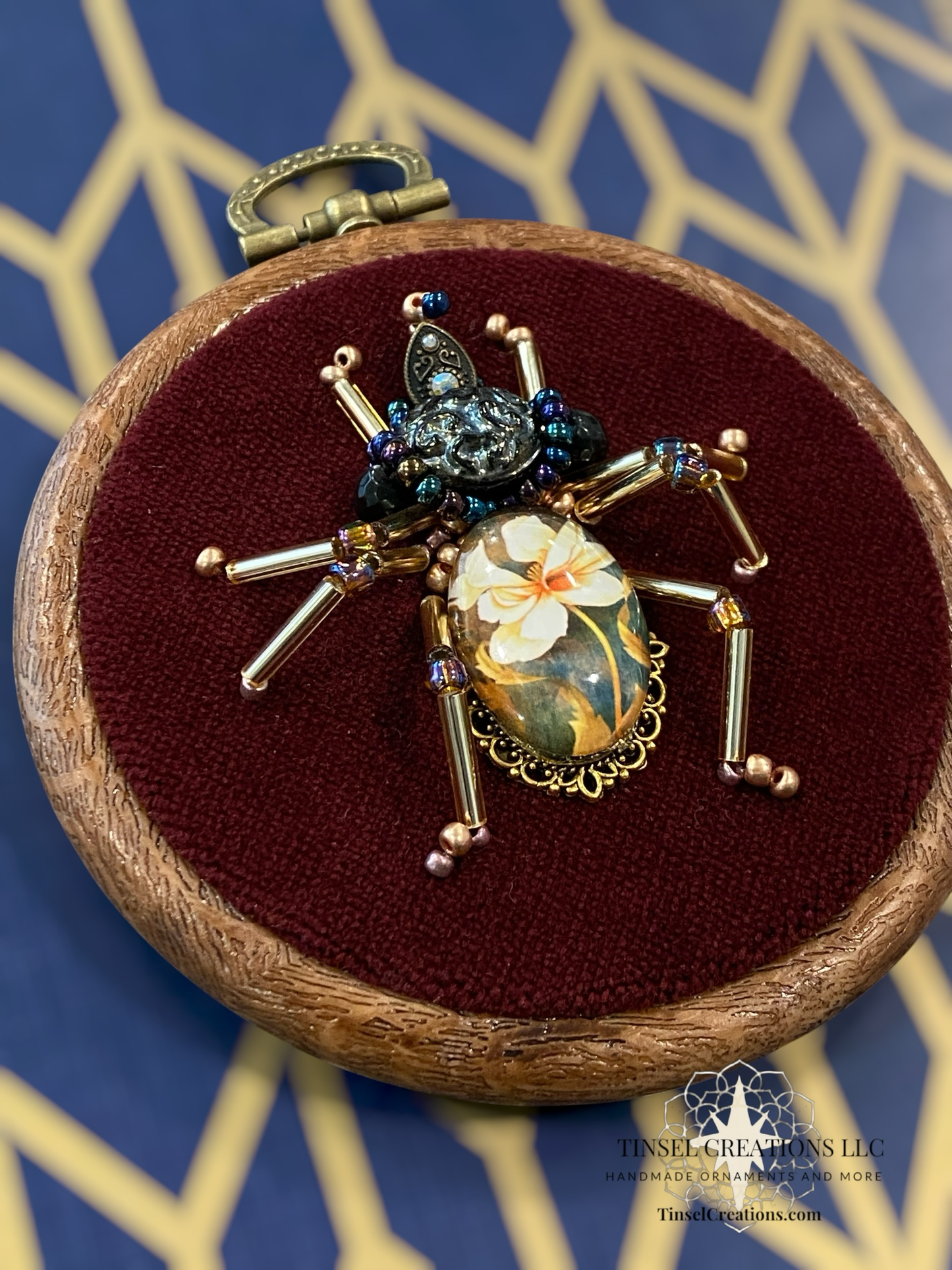 Beaded Embroidered Rhinoceros Beetle